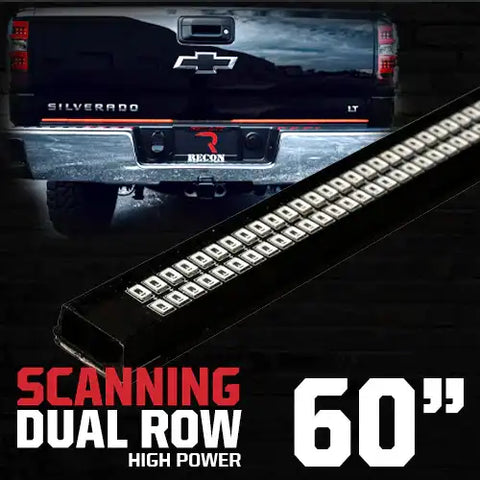 Recon Accessories 26425XHP LED Tailgate Light - 49 Inch Dual Row Bar Clear Lens