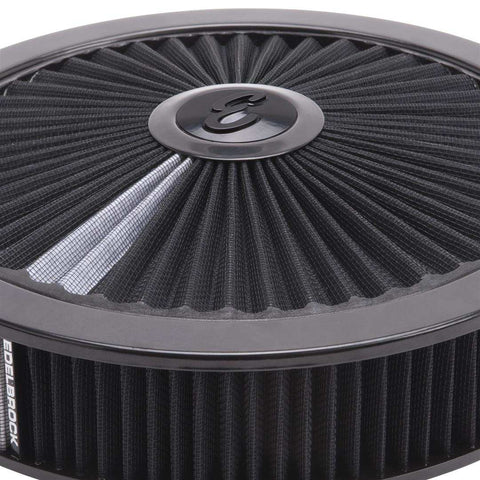 EDELBROCK 43662 A/C 14' ROUND CHROME/BLCK