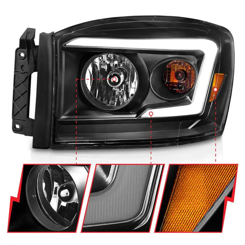 ANZO 111524 HL RAM 1500/3500 BLACK/CLEAR 06-09