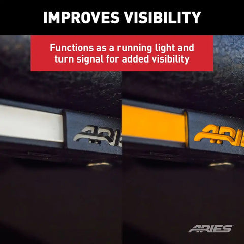 Aries 1500230 Side Marker Light - LED Fender Clear/Amber Lens 6000K LED Ultra Whi