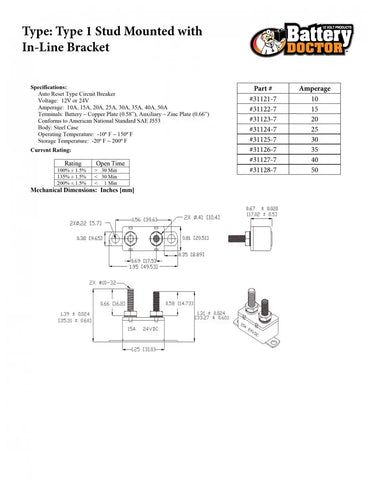 50 AMP CIRCUIT BREAKER - BULK PK 10