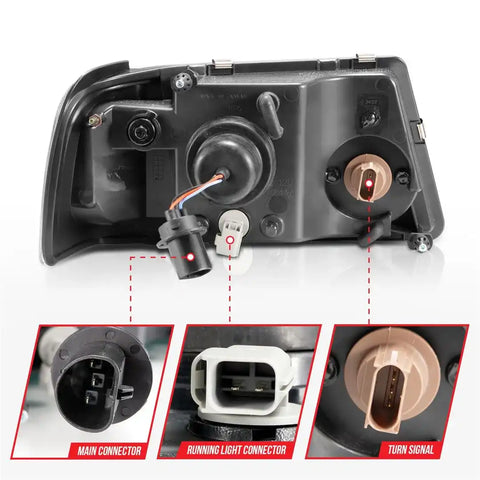 ANZO USA 111511 Headlight Assembly Crystal Halogen Bulb Standard Beam Clear Bulb