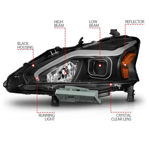 ANZO 121569 PROJECTOR HEADLIGHTS W/ LIGHT BAR B