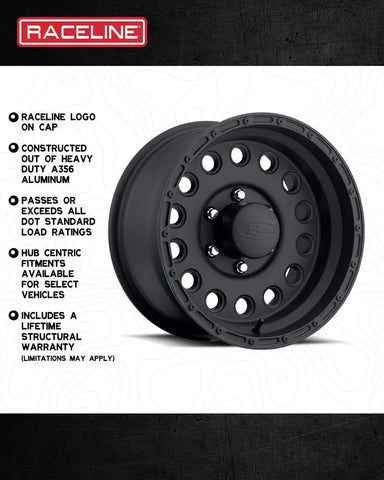 RACELINE 887B-58012 ROCK CRUSHER BLACK 15X8 5X4.5 -32M
