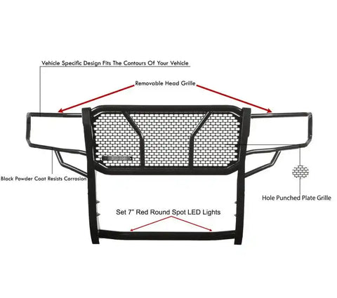 Black Horse Offroad RU-TOTA05-B-PLR Grille Guard Rugged Series Semi-Gloss Powder Co