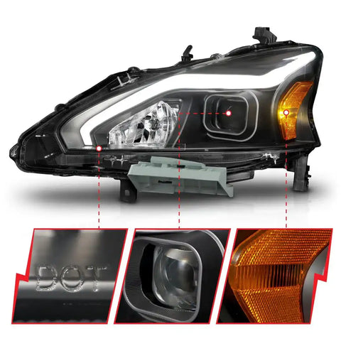 ANZO 121569 PROJECTOR HEADLIGHTS W/ LIGHT BAR B