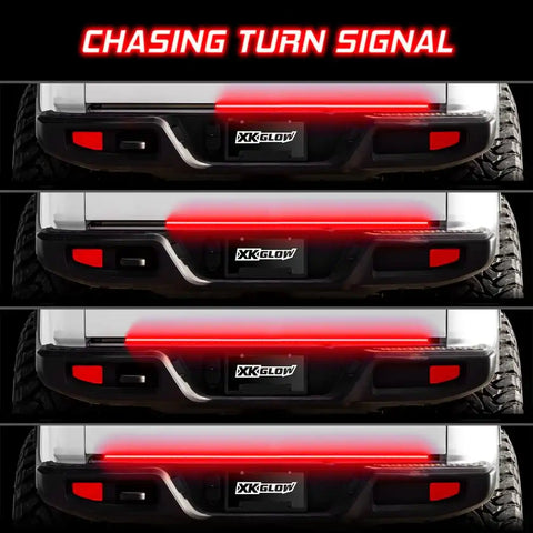 XK Glow XK041023 Tailgate Light - LED 60 Inch Rigid Light Bar Clear Lens White Reverse/ Red Running/ Red Brake