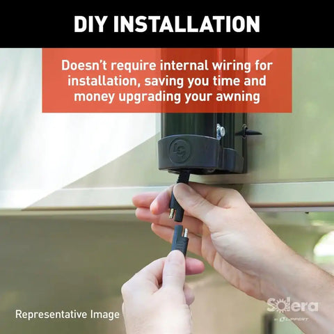 LIPPERT COMP 434729 AWNING SOLERA PWR 18V 69 AM KIT BLK