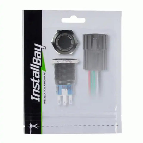 19MM BLACK ROUND SWITCH W/LATCH & H
