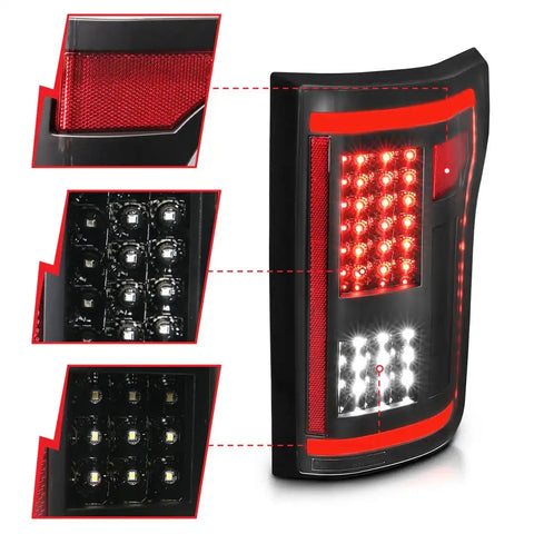 ANZO USA 311285 Tail Light Assembly LED Clear Lens Black Housing Red/ White Bulb