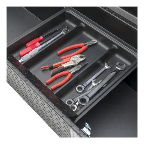 UWS TBS-72-MB Tool Box Crossover Single Lid Diamond Tread Matte Black Aluminum