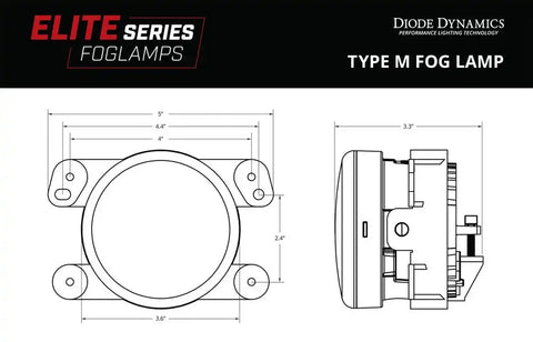 DIODE DYNAMC DD5131P ELITE FOGLAMP TYPE M YELLOW PAIR)