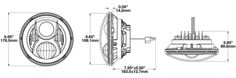 JW SPEAKER 0554941 8700 EV2-S 12/24V DOT HEADLAMP BLK