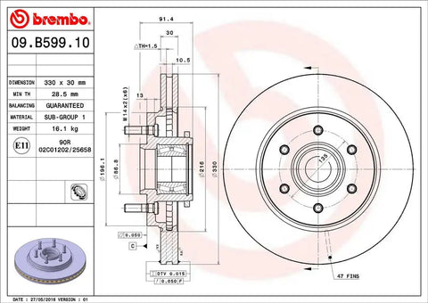 BREMBO 09B59910C02 DISC BRAKE ROTOR