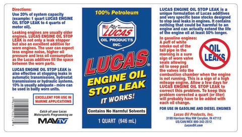 LUCAS OIL 10278 ENGINE OIL STP LEAK QUART