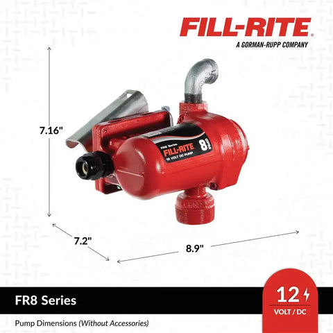 FILL RITE FR8-PX 8GPM 12V DC PUMP NPT PORTS NOZZL