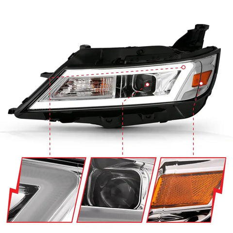 ANZO USA 121575 Headlight Assembly Halogen Bulb Projector Beam With LED Daytime Run