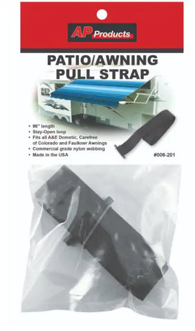 AP Products 006-201 Awning Pull Strap For Patio Awnings 96 Inch Length Black