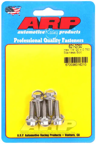 HEX BLT 1/4-20X0.750 PK/5