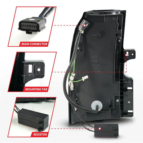 ANZO USA 311468 Tail Light Assembly LED Smoke Lens Black Housing Red Brake Light/
