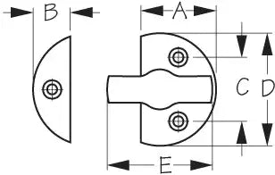 SEA DOG 222360-1 CHROME PLT/BRASS DOOR BUTTON