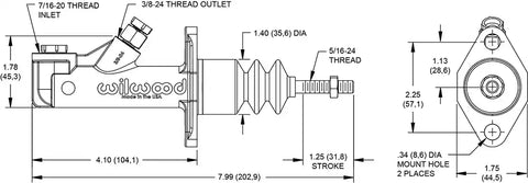 GS REMOTE MASTER CYLINDER - .625' B
