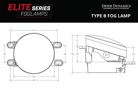 DIODE DYNAMC DD5137P ELITE FOGLAMP TYPE B YELLOW PAIR