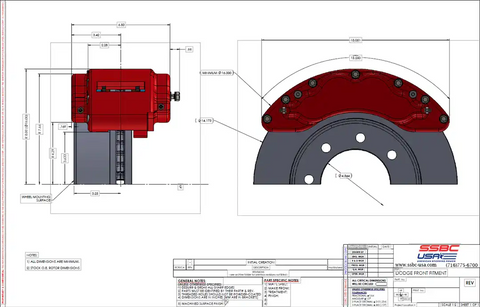 SSBC-USA A404-10BLK-DS CALIPER + DDS ROTOR BRAKE KIT