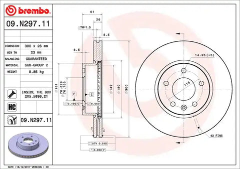 BREMBO 09N29711C02 DISC BRAKE ROTOR