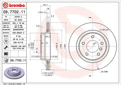 BREMBO 09770211C02 DISC BRAKE ROTOR