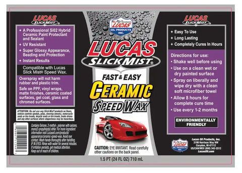 LUCAS OIL 11294 SLICK MIST CERAMIC SPEED WAX/6X1/24