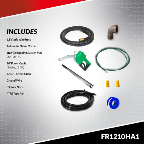 Fill-Rite FR1210HA1 Liquid Transfer Tank Pump H Series Diesel/ Gasoline/ Kerosene/ E15/ Biodiesel Up To B20 Electric 12 Volt DC Up To 15 Gallons Per Minute