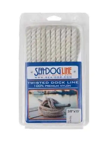 SEA DOG 301110020WH-1 TWISTED NYLON DOCK LINE 3/8' X