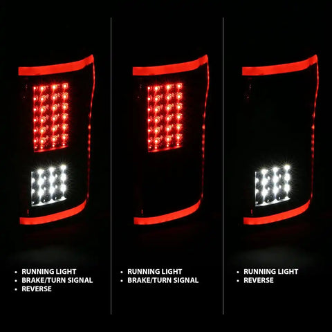 ANZO USA 311285 Tail Light Assembly LED Clear Lens Black Housing Red/ White Bulb