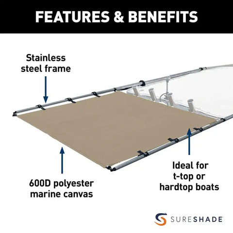 PTX POWER SHADE SS 63 INCH WIDE TAN