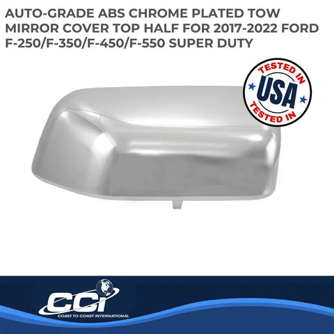 Coast To CCIMC67525R Top Half Tow Mirror Cover Replacement Chrome Plated ABS Plastic Set Of 2