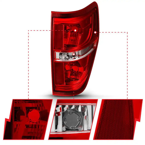 ANZO 311299 EURO TAILLIGHT RED/CLEAR (W/O BULB)