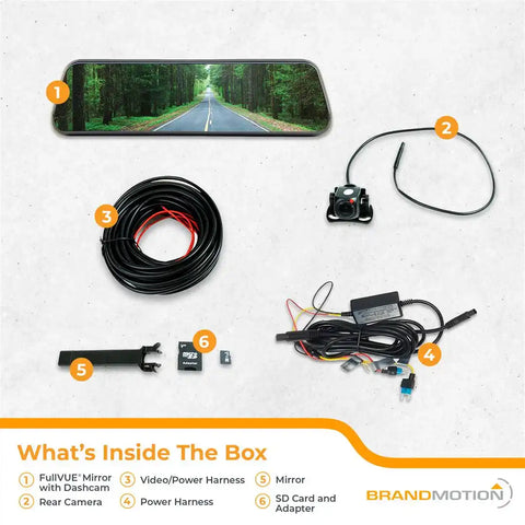 BRAND MOTION FVMR-1100 FULLVUE  REAR CAMERA MIRROR SYSTEM