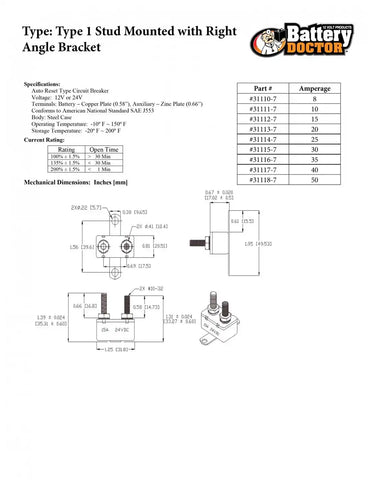 WIRTHCO 31117 ANGLE BRACKT TYPE 1-40AMP