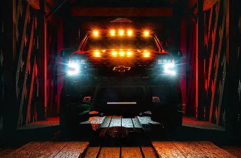 Auto Ventshade (AVS) 698168-GAN - AeroCab Marker Light Color Match with five amber LED lights Silver Metallic