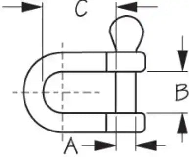 SEA DOG 147010-1 STAINLESS CAST 316 D SHACKLE -