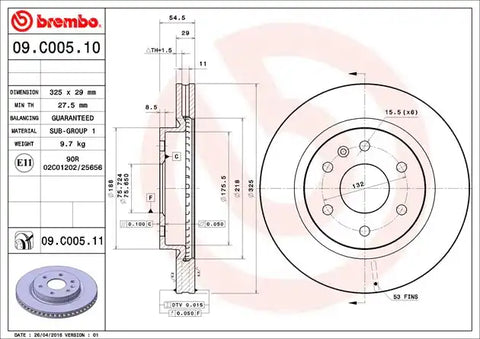 BREMBO 09C00511C02 DISC BRAKE ROTOR