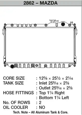 CSF RADIATOR 2862 89-97 MAZDA MIATA