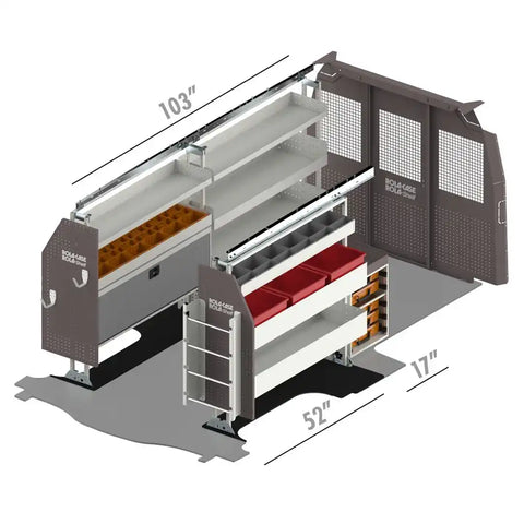 ROLACASE RSLLREL- CH155 VAN SHELVING ELECTRICAL BIN PACKAGE