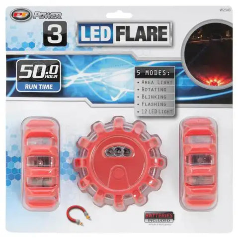 3PK LED ROAD FLARES