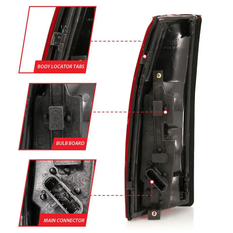 ANZO 311300 TAIL LIGHT ASSEMBLY; RED/CLEAR LENS