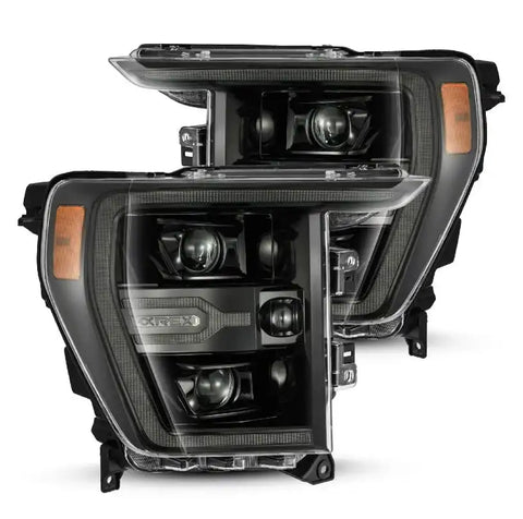 AlphaRex 880169 - 2021 2023 Ford F-150 Projector Headlights Alpha- Black