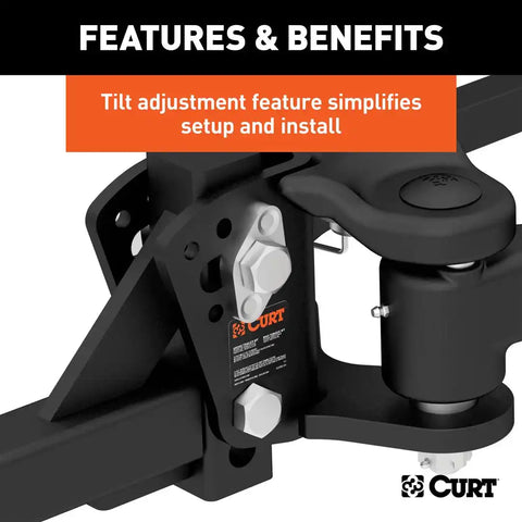 CURT 17500 TruTrack 4P Weight Distribution Hitch with 4x Sway Control, 8-10K