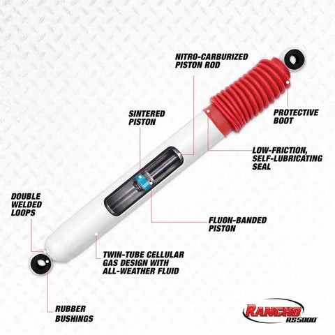Rancho RS5407 Steering Stabilizer Single White Stabilizer