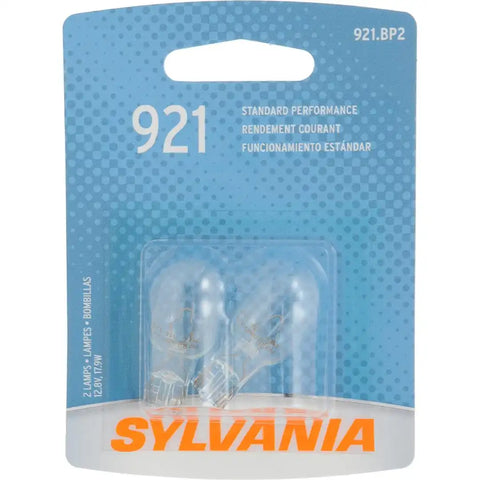Sylvania Silverstar 921.BP2 Backup Light Bulb 921 Halogen Mini Bulb Clear Set Of 2 Blister Pack